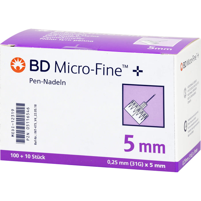 BD Micro FINE + 5 Nadeln 110x0,25x5mm, 110 St KAN