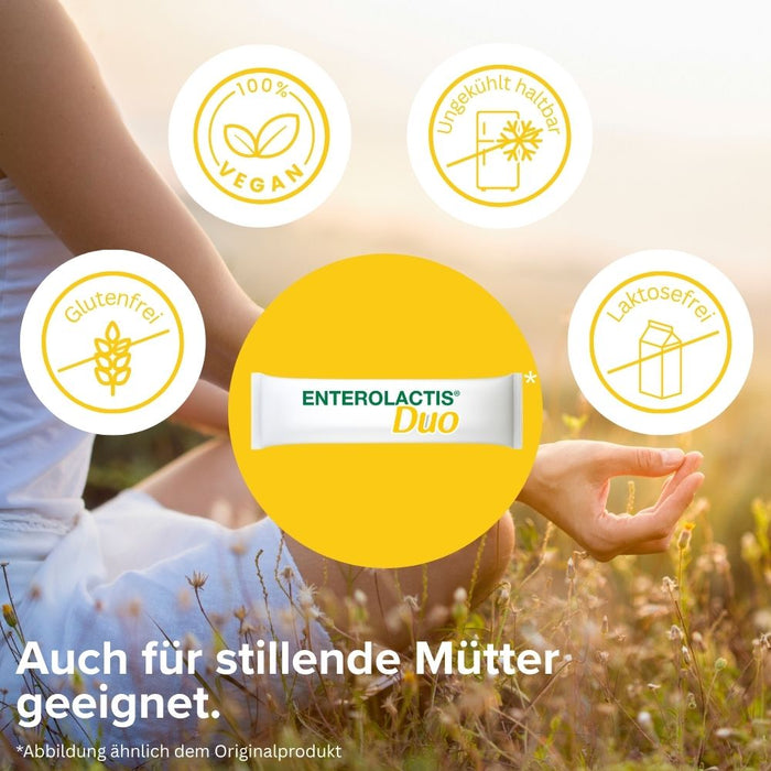Enterolactis Duo - natürliche Versorgung der Darmflora und des Darmmikrobioms mit L. Casei DG & Inulin - laktosefrei & glutenfrei, 10 St. Beutel