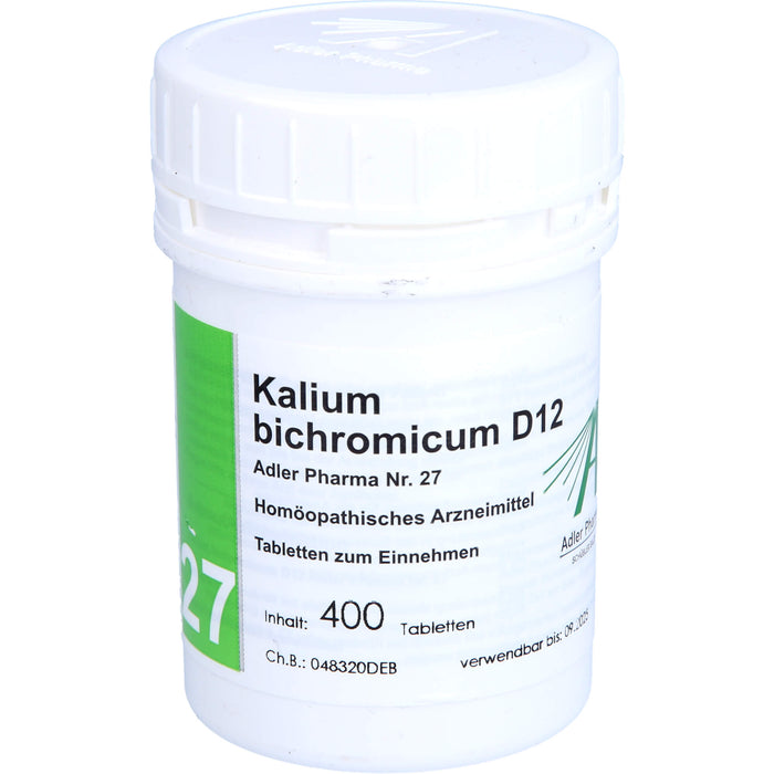 Adler Pharma Kalium bichromicum D12 Biochemie nach Dr. Schüßler Nr. 27 Tabletten, 400 St. Tabletten