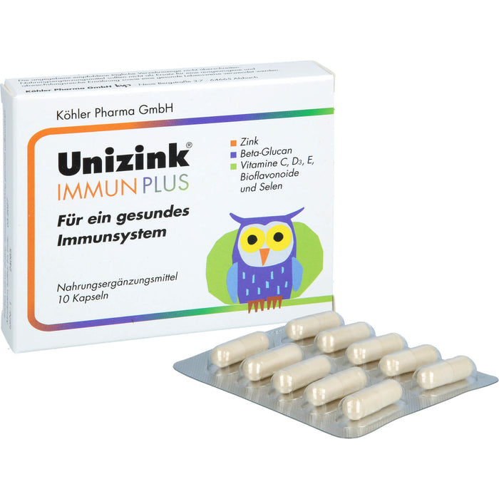 Unizink Immun Plus Kapseln für ein gesundes Immunsystem, 10 St. Kapseln