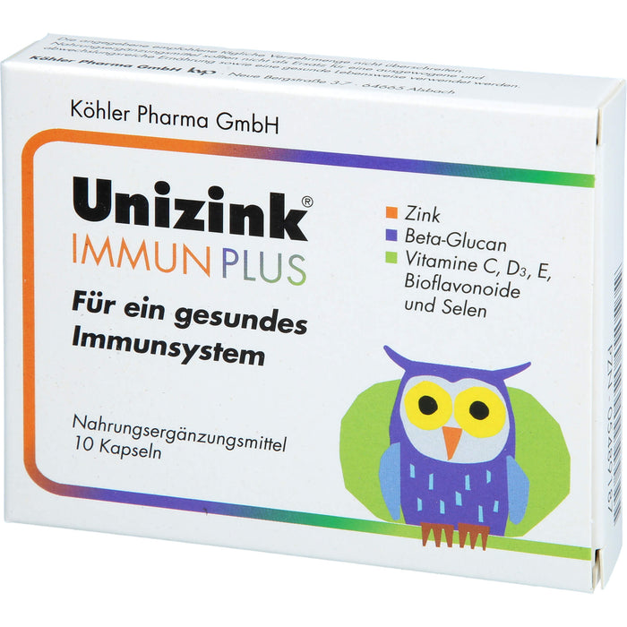 Unizink Immun Plus Kapseln für ein gesundes Immunsystem, 10 St. Kapseln