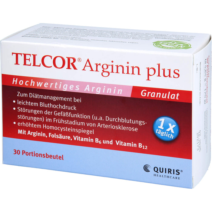 TELCOR Arginin plus Pulver für Lebenskraft und Vitalität bis ins hohe Alter, 30 St. Beutel