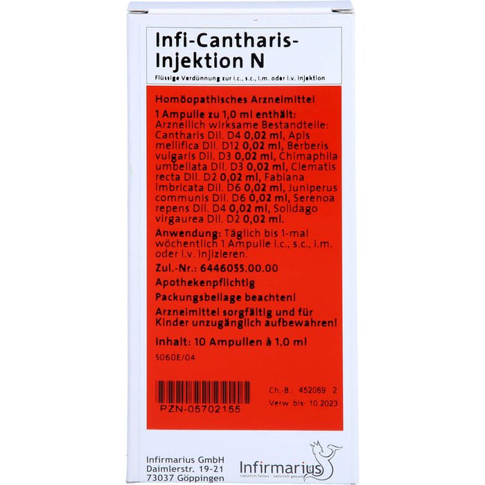 Infi Cantharis Injektion N Amp., 10X1 ml AMP