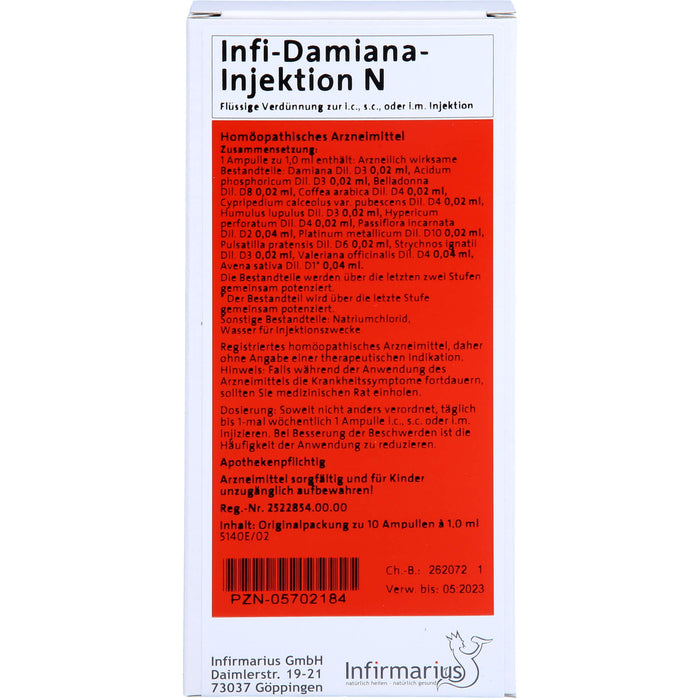 Infi-Damiana-Injektion N Ampullen, 10 St. Ampullen