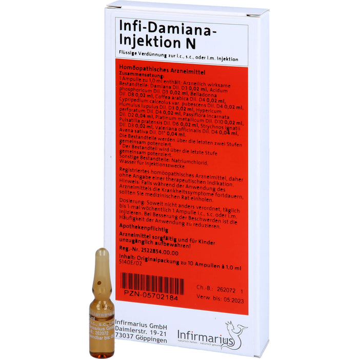 Infi-Damiana-Injektion N Ampullen, 10 St. Ampullen