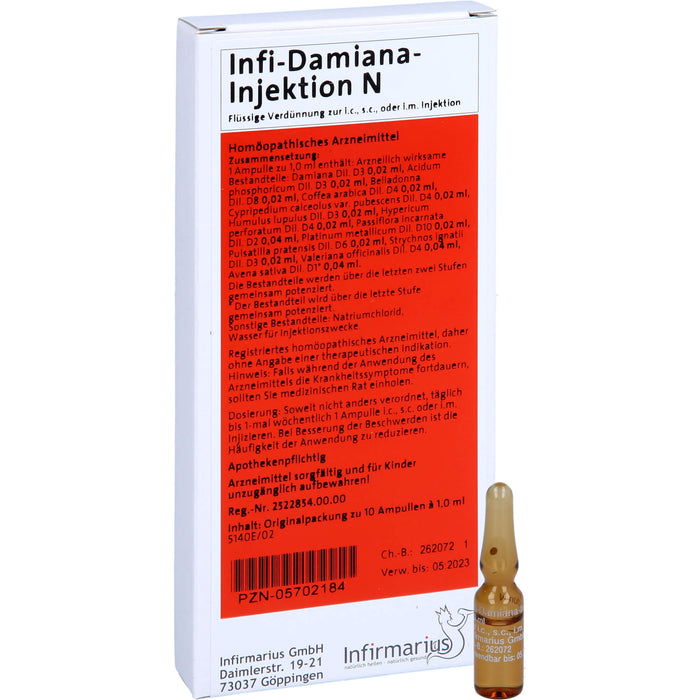 Infi-Damiana-Injektion N Ampullen, 10 St. Ampullen