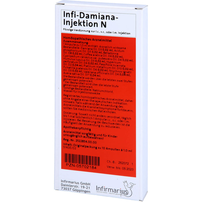 Infi Damiana Injektion N, 10X1 ml AMP