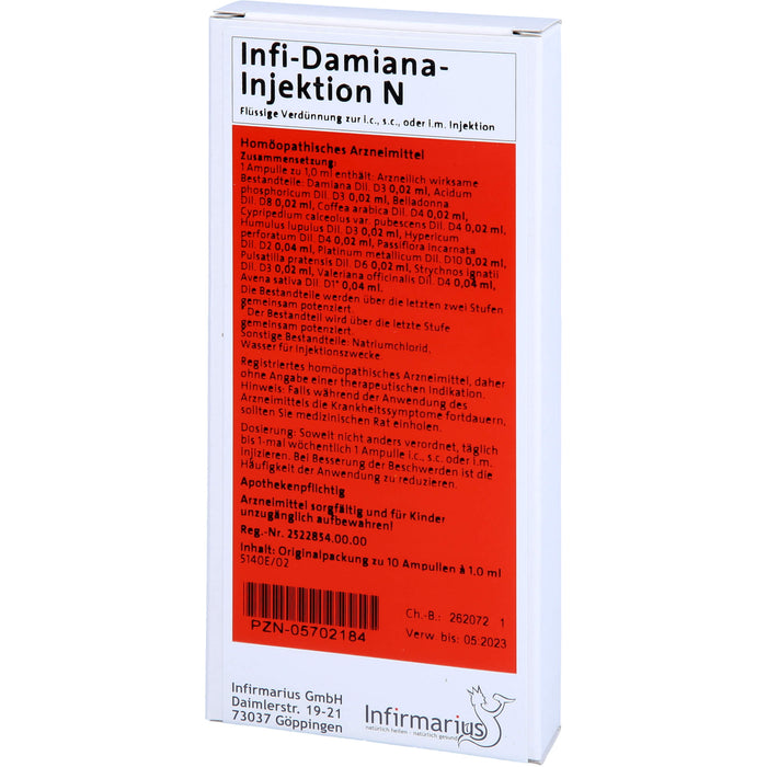 Infi-Damiana-Injektion N Ampullen, 10 St. Ampullen