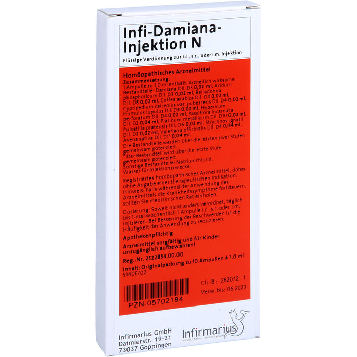 Infi-Damiana-Injektion N Ampullen, 10 St. Ampullen