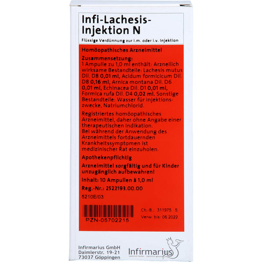 Infi Lachesis Injektion N flüssige Verdünnung, 10 St. Ampullen