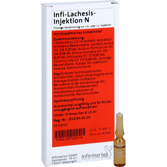 Infi Lachesis Injektion N flüssige Verdünnung, 10 St. Ampullen