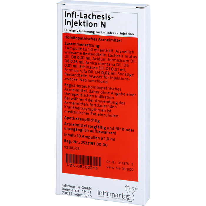 Infi Lachesis Injektion N, 10X1 ml AMP