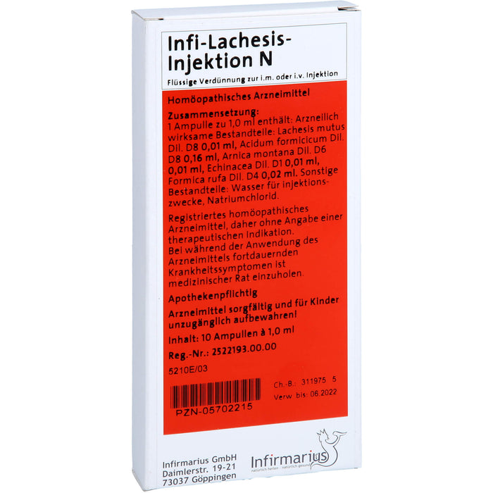 Infi Lachesis Injektion N, 10X1 ml AMP