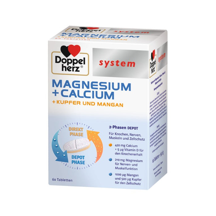 Doppelherz system Magnesium + Calcium + Kupfer + Mangan Tabletten, 60 St. Tabletten