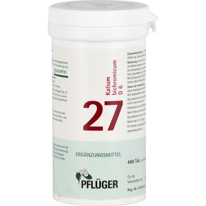 Pflüger Biochemie Nr.27 Kalium bichromicum D6 Tabletten, 400 St. Tabletten