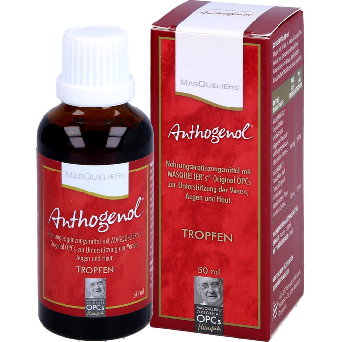 MASQUELIERs Anthogenol OPC Tropfen zur Unterstützung der Venen, Augen und Haut, 50 ml Lösung