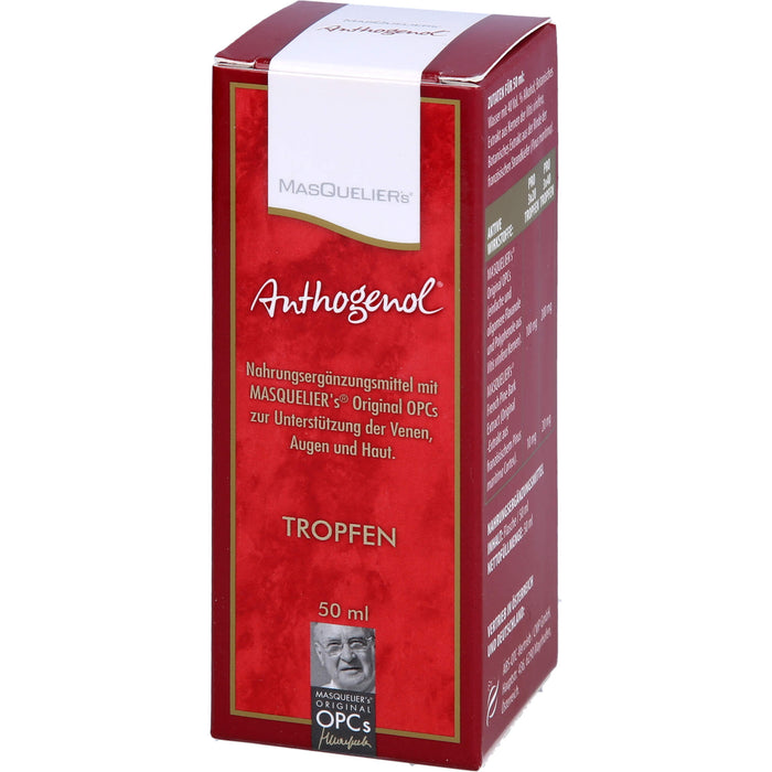 MASQUELIERs Anthogenol OPC Tropfen zur Unterstützung der Venen, Augen und Haut, 50 ml Lösung