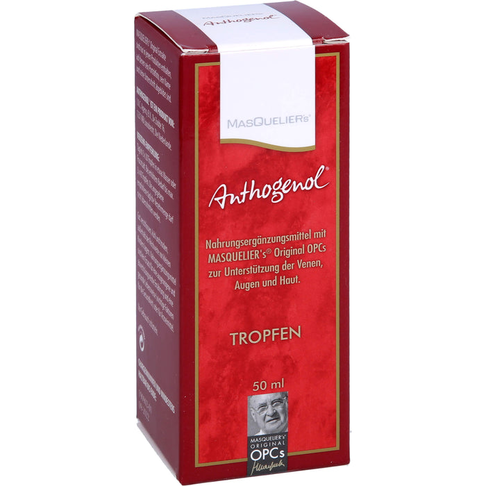MASQUELIERs Anthogenol OPC Tropfen zur Unterstützung der Venen, Augen und Haut, 50 ml Lösung