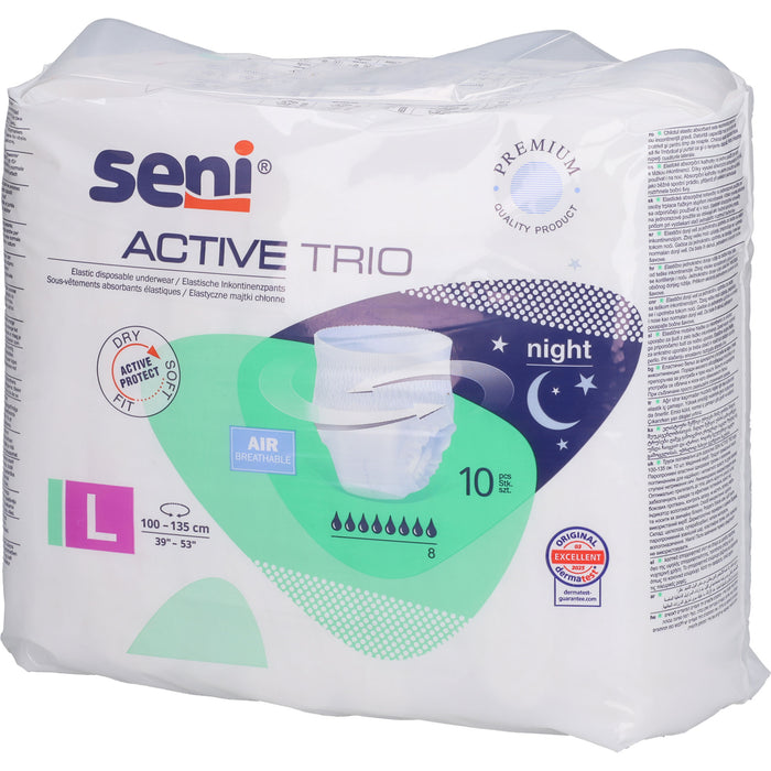 Seni Active Trio elastische Inkontinenzpants Gr.L, 10 St. Pants