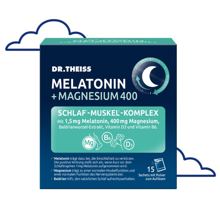 Dr. Theiss Melatonin + Magnesium Schlaf-Komplex Pulver, 15 St. Beutel