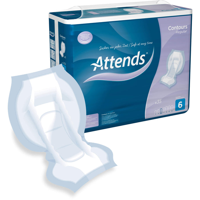 Attends Contours Regular 6 Vorlagen bei starker Inkontinenz, 35 St. Einlagen