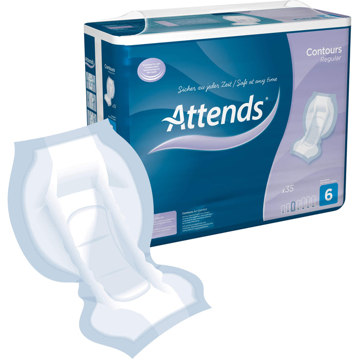 Attends Contours Regular 6 Vorlagen bei starker Inkontinenz, 35 St. Einlagen