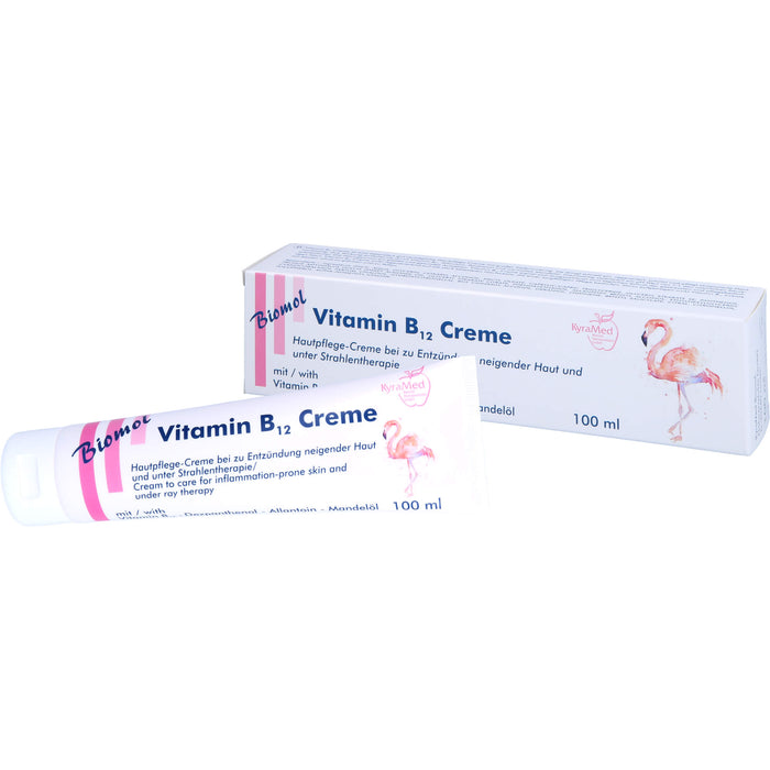 KyraMed Vitamin B12 Creme für zu Entzündung neigende Haut und bei Strahlentherapie, 100 ml Creme
