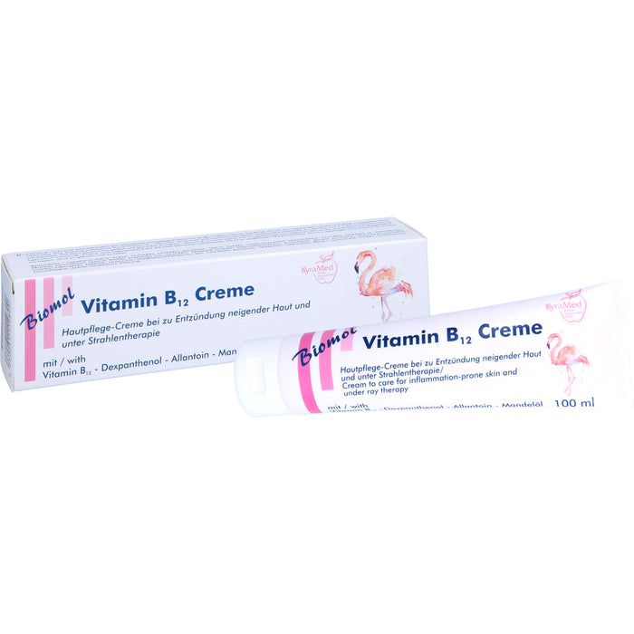 KyraMed Vitamin B12 Creme für zu Entzündung neigende Haut und bei Strahlentherapie, 100 ml Creme