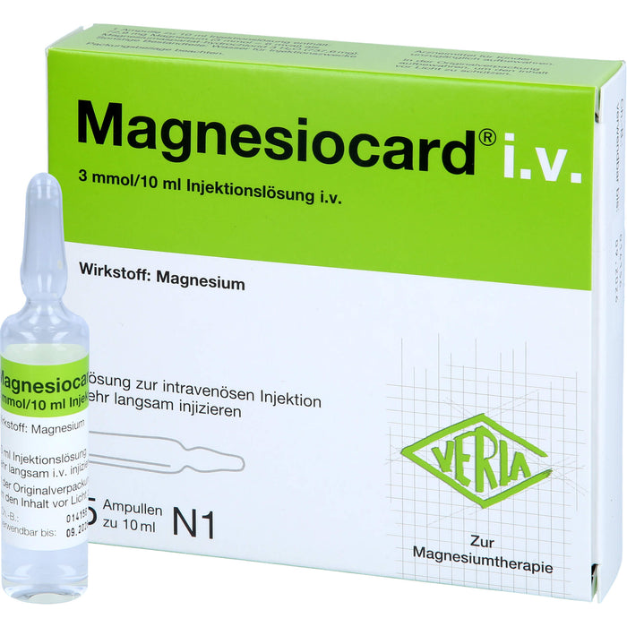 VERLA Magnesiocard i.v. Injektionslösung zur Magnesiumtherapie, 5 St. Ampullen