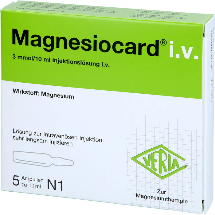 VERLA Magnesiocard i.v. Injektionslösung zur Magnesiumtherapie, 5 St. Ampullen