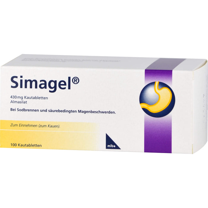 Simagel 430 mg Kautabletten bei Sodbrennen und säurebedingten Magenbeschwerden, 100 St. Tabletten