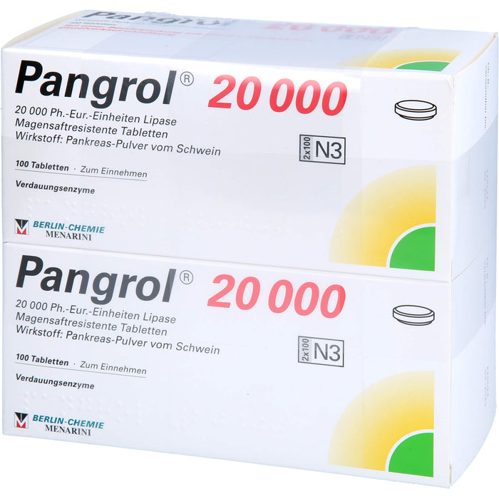 BERLIN-CHEMIE Pangrol 20000 Tabletten Verdauungsenzyme, 200 pcs. Tablets