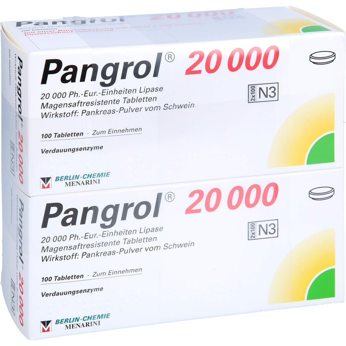 BERLIN-CHEMIE Pangrol 20000 Tabletten Verdauungsenzyme, 200 pcs. Tablets