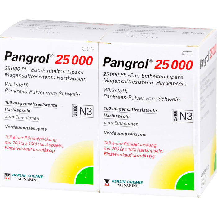 Pangrol® 25 000, 25 000 Ph.-Eur.-Einheiten Lipase Magensaftresistente Hartkapseln, 200 St. Kapseln