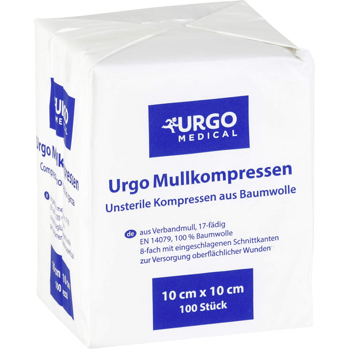 URGO MULLKOMPR 10X10CM, 100 St KOM