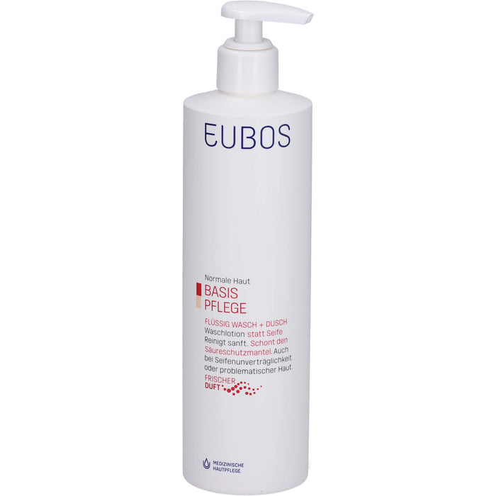 EUBOS flüssige Waschlotion für normale Haut rot mit frischem Duft mit Dosierspender, 400 ml Lösung