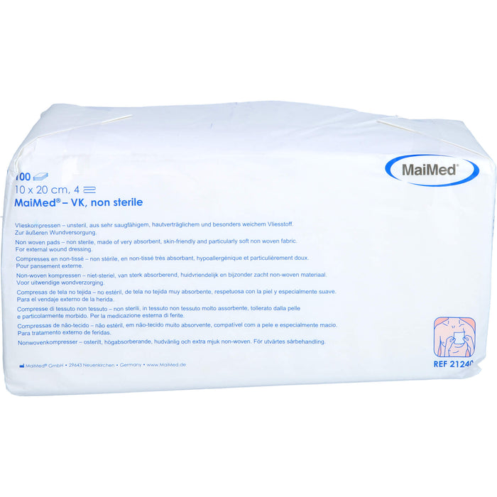 VLIESSTOFFKOMPRESSEN 10X20CM UNSTERIL 4FACH BRI, 100 St KOM