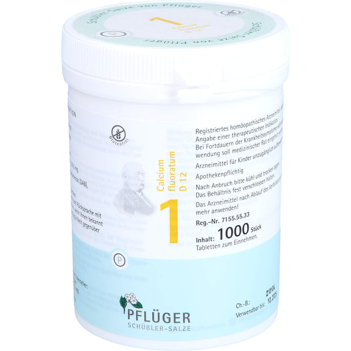 Pflüger Biochemie Nr.1 Calcium fluoratum D12 Tabletten, 1000 St. Tabletten