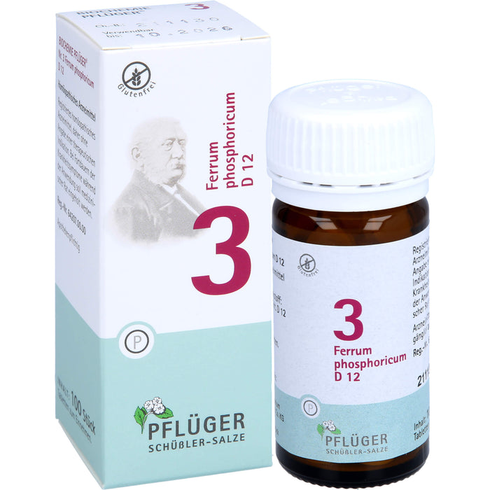 Pflüger Biochemie Nr.3 Ferrum phosphoricum D12 Tabletten, 100 St. Tabletten