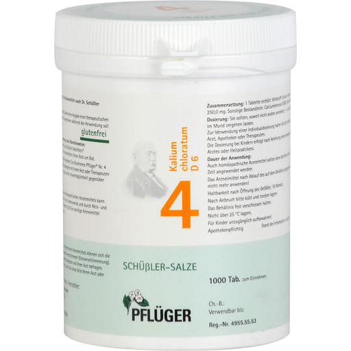 Pflüger Biochemie Nr.4 Kalium chloratum D6 Tabletten, 1000 St. Tabletten