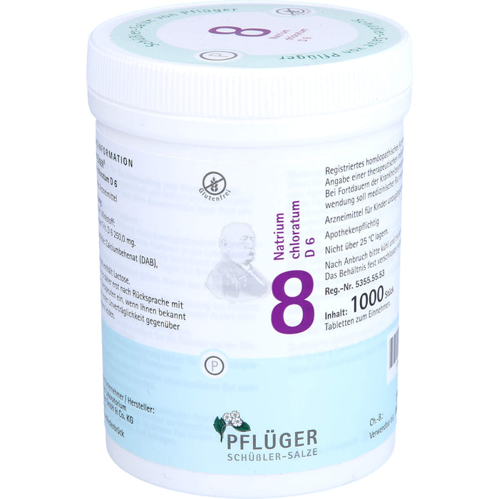 Pflüger Biochemie Nr.8 Natrium chloratum D6 Tabletten, 1000 St. Tabletten