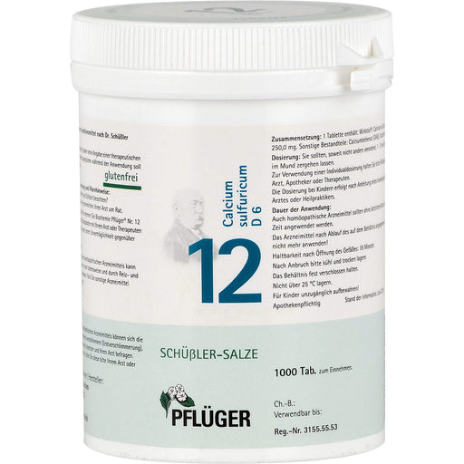 Pflüger Biochemie Nr.12 Calcium sulfuricum D6 Tabletten, 1000 St. Tabletten