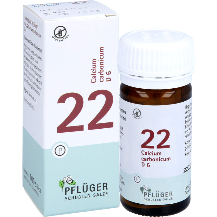 Pflüger Biochemie Nr.22 Calcium carbonicum D6 Tabletten, 100 St. Tabletten