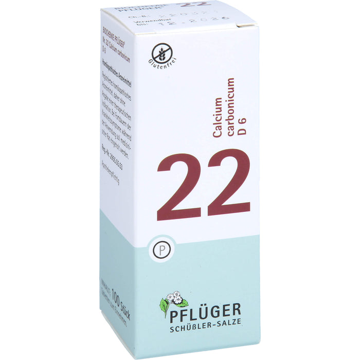 Pflüger Biochemie Nr.22 Calcium carbonicum D6 Tabletten, 100 St. Tabletten