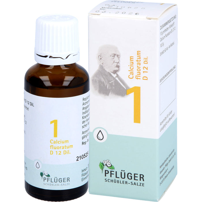 Pflüger Biochemie Nr.1 Calcium fluoratum D12 Dilution, 30 ml Lösung