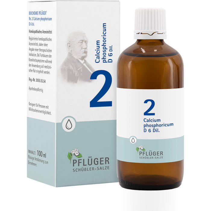 Pflüger Biochemie Nr.2 Calcium phosphoricum D6 Dilution, 100 ml Lösung