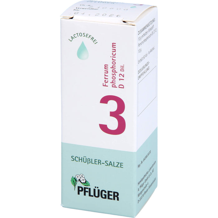 Pflüger Biochemie Nr.3 Ferrum phosphoricum D12 Dilution, 30 ml Lösung