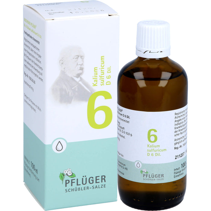 Biochemie Nr.6 Kalium sulfuricum D6 Pflüger Dil., 100 ml TRO