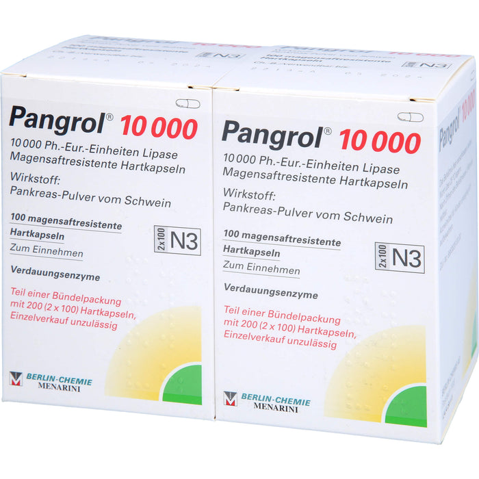 Pangrol® 10 000, 10 000 Ph.-Eur.-Einheiten Lipase Magensaftresistente Hartkapseln, 200 St. Kapseln