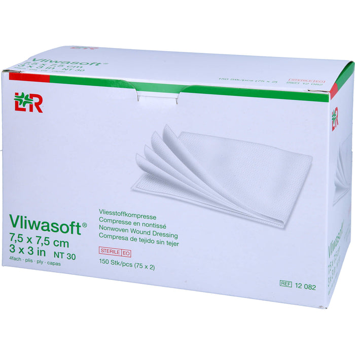 Vliwasoft Vliesstoffkompresse steril 7,5x7,5cm, 150 St KOM